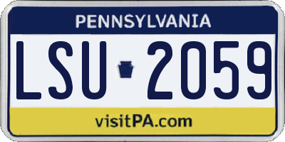 PA license plate LSU2059