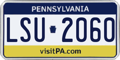 PA license plate LSU2060