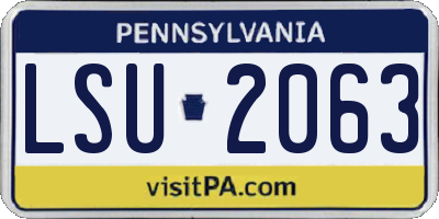 PA license plate LSU2063