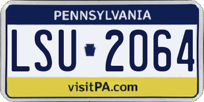 PA license plate LSU2064