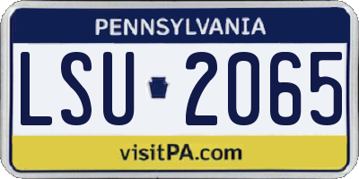 PA license plate LSU2065