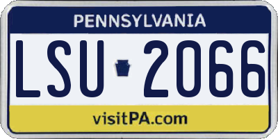 PA license plate LSU2066