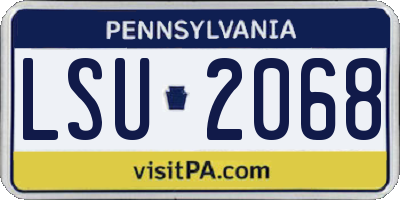 PA license plate LSU2068