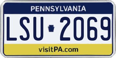PA license plate LSU2069