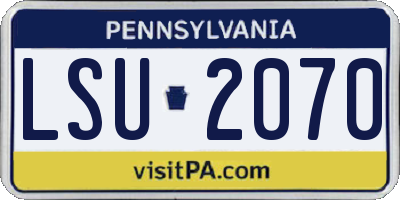 PA license plate LSU2070