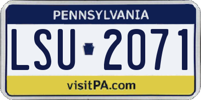 PA license plate LSU2071