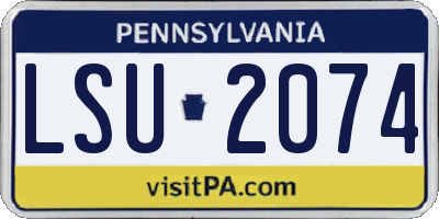 PA license plate LSU2074