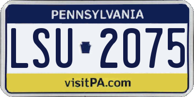 PA license plate LSU2075