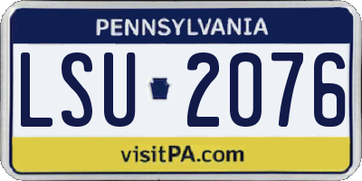 PA license plate LSU2076
