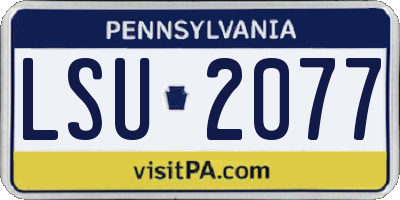 PA license plate LSU2077