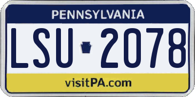 PA license plate LSU2078