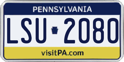 PA license plate LSU2080