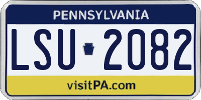 PA license plate LSU2082