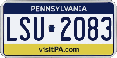 PA license plate LSU2083