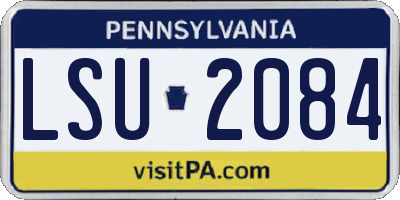 PA license plate LSU2084