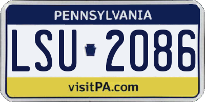 PA license plate LSU2086