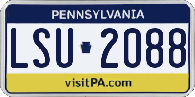 PA license plate LSU2088