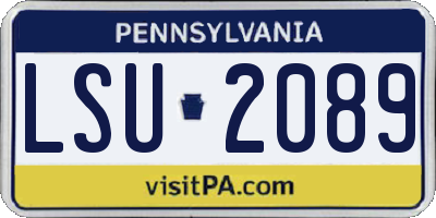 PA license plate LSU2089