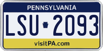 PA license plate LSU2093
