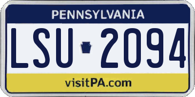PA license plate LSU2094