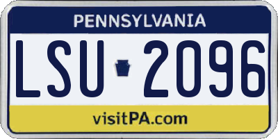 PA license plate LSU2096