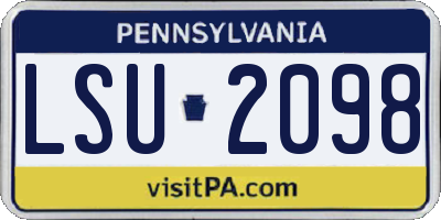 PA license plate LSU2098