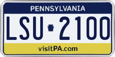 PA license plate LSU2100