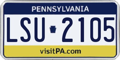 PA license plate LSU2105
