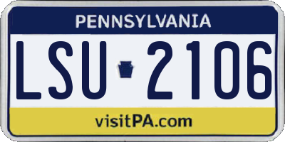 PA license plate LSU2106