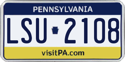 PA license plate LSU2108