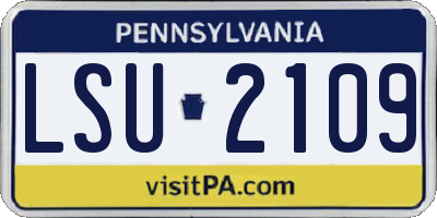 PA license plate LSU2109
