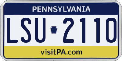 PA license plate LSU2110