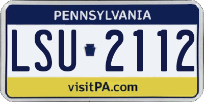 PA license plate LSU2112