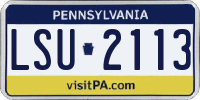 PA license plate LSU2113
