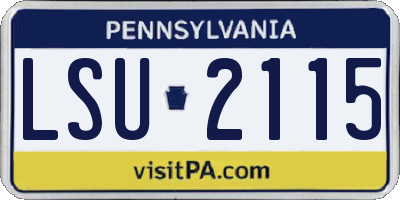 PA license plate LSU2115