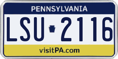 PA license plate LSU2116