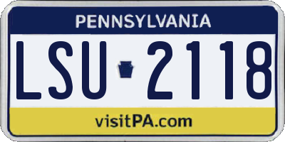 PA license plate LSU2118