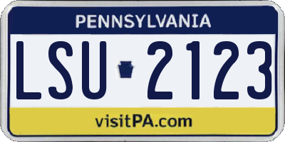 PA license plate LSU2123