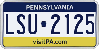 PA license plate LSU2125