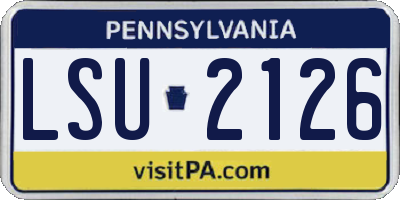 PA license plate LSU2126