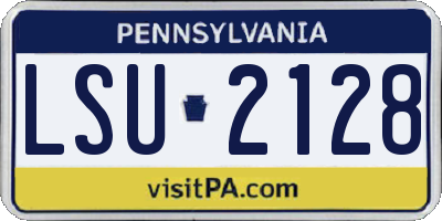 PA license plate LSU2128