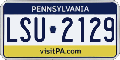 PA license plate LSU2129