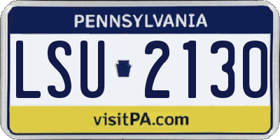 PA license plate LSU2130
