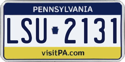 PA license plate LSU2131