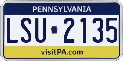 PA license plate LSU2135