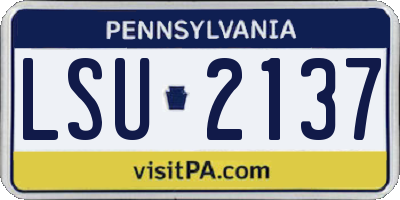 PA license plate LSU2137