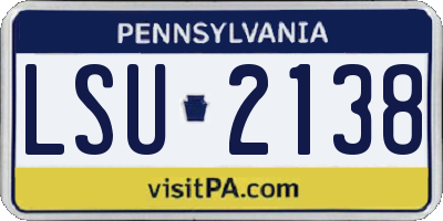 PA license plate LSU2138