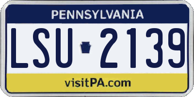 PA license plate LSU2139