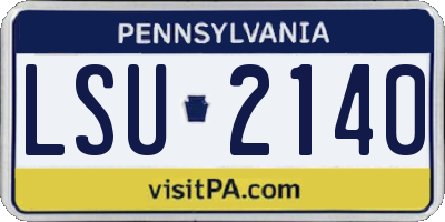 PA license plate LSU2140
