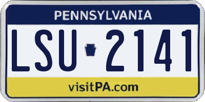 PA license plate LSU2141